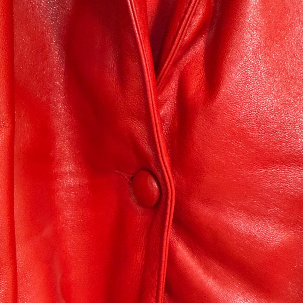 Vintage Erez Women's Red Leather Jacket - Picture 3 of 8